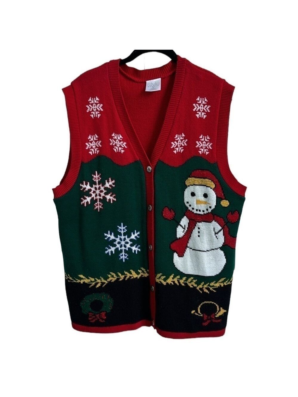 Style Studio Multi color Sleeveless Christmas Sweater Vest Size 1X